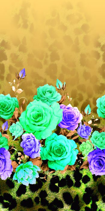 462615-大牌老虎皮毛手绘玫瑰花卉定位