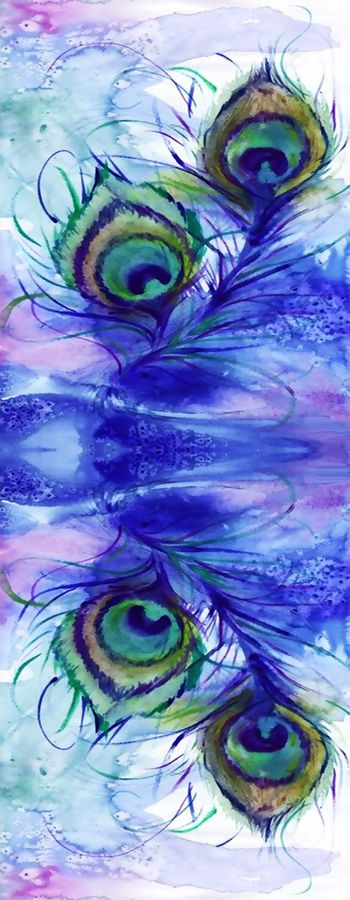 462689-时尚 大牌 新潮 水彩 孔雀羽毛 