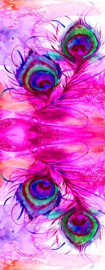 462691-时尚 大牌 新潮 水彩 孔雀羽毛 