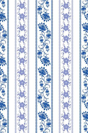 仿古青花瓷印花华亿平台图片