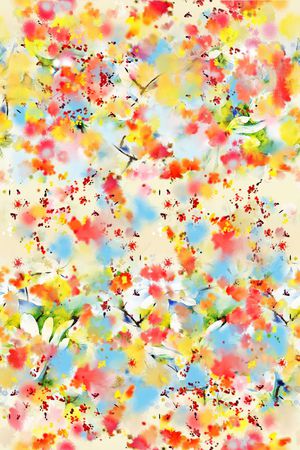 水彩水墨印花华亿平台图片