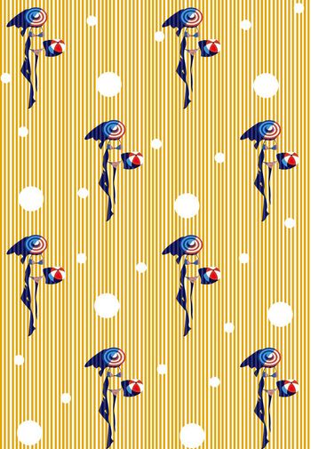 462966-沙滩趣味泳装美女条纹波点华亿平台