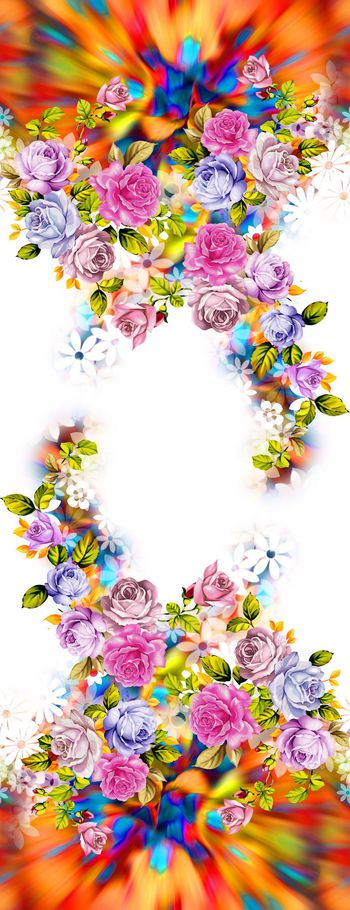 463045-玫瑰花双边定位