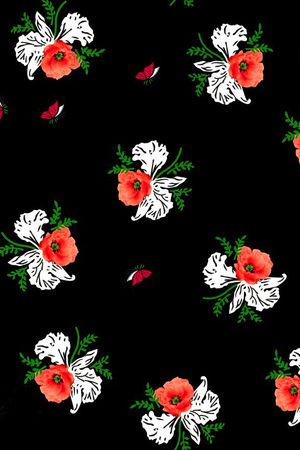 流行时尚手绘黑底小碎花印花华亿平台图片