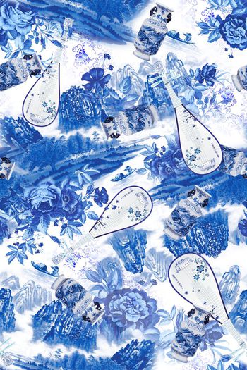 463149-中国民族风青花瓷花卉时尚花纹