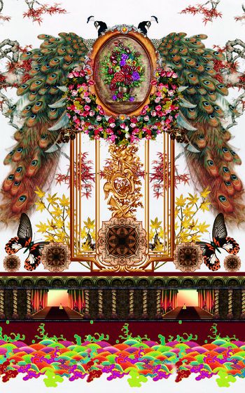 花卉印花华亿平台图片