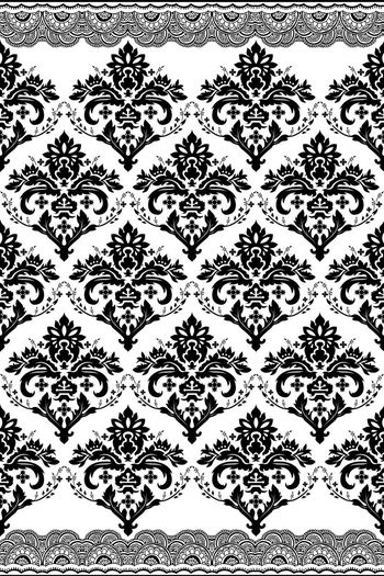 463309-古典蕾丝花纹拼贴裤子青花瓷印花