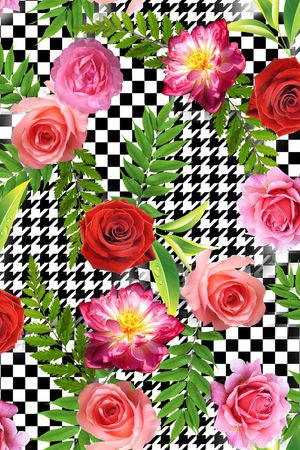 千鸟格印花华亿平台图片