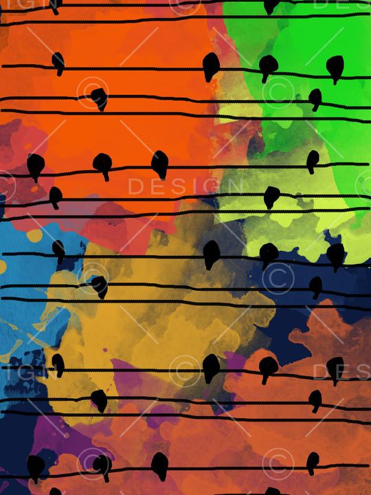 写意风景水彩印花华亿平台图片