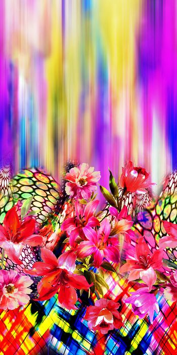 463399-绚丽抽象机理女装定位花