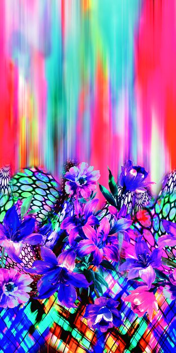 463400-绚丽抽象机理女装定位花