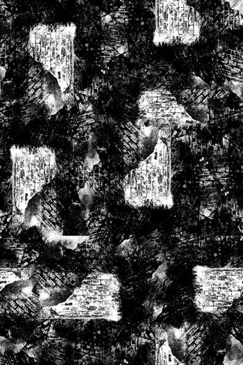 463492-抽象黑白斑驳墙砖纹理男装衬衫华亿平台