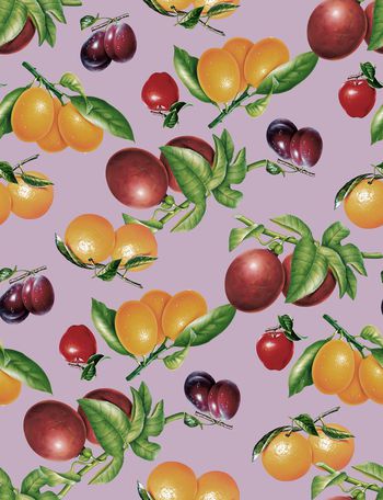 463513-潮流时尚手绘复古秋冬水果数码印花