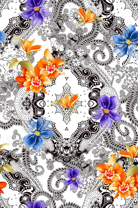 花卉印花华亿平台图片