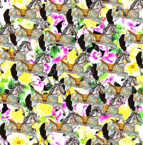 手绘花卉印花华亿平台图片