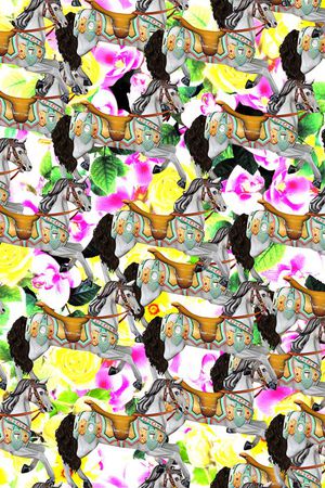 手绘花卉印花华亿平台图片