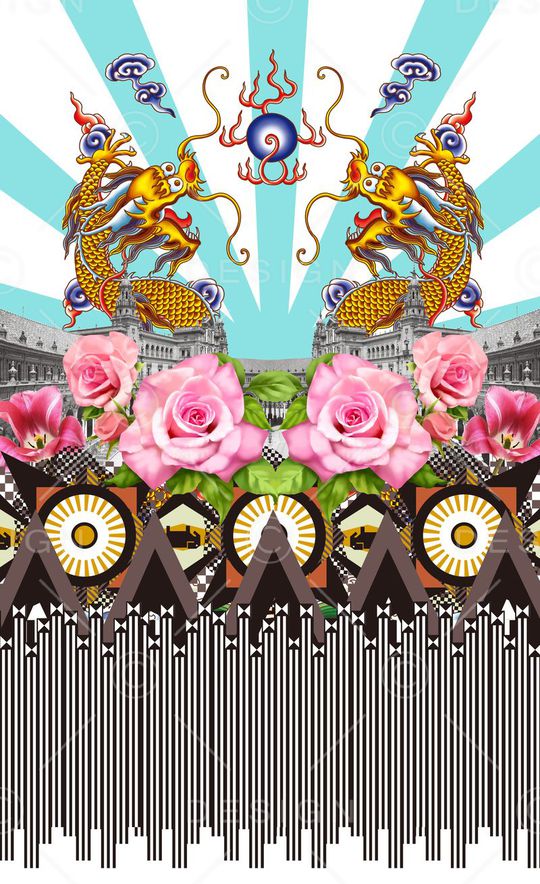 潮流时尚印花华亿平台图片