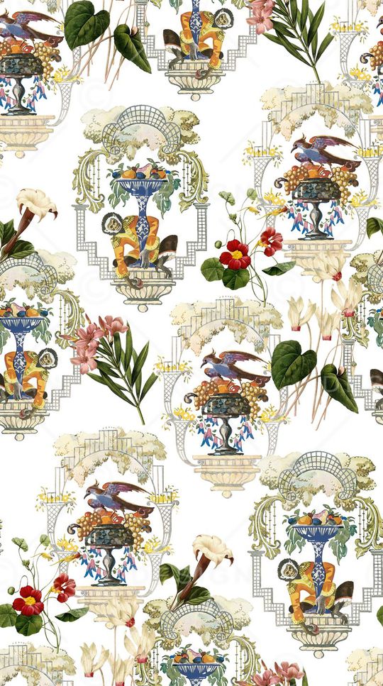 复古花卉印花华亿平台图片