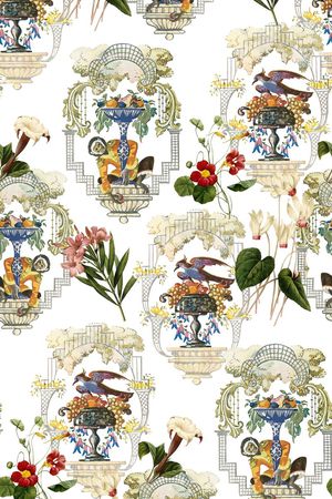 复古花卉印花华亿平台图片