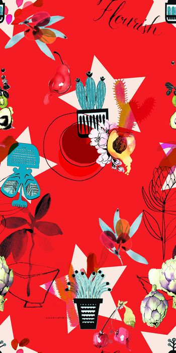 463732-五角星 水果 花盆 有趣组合