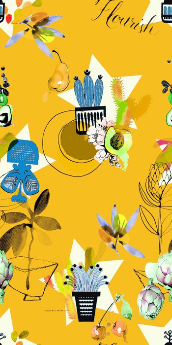 463733-五角星 水果 花盆 有趣组合