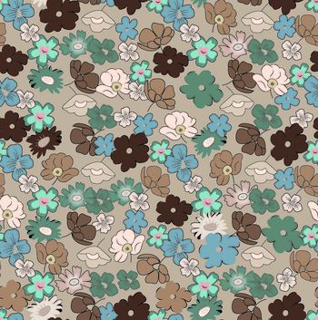 463740-绿叶浅色花清新小花朵手绘花朵数码匹