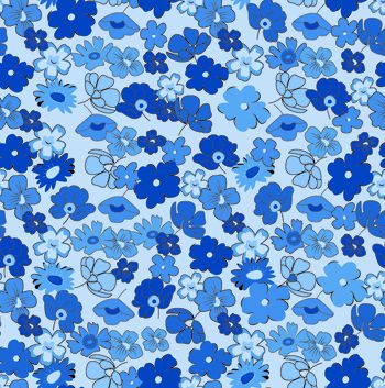 463742-绿叶浅色花清新小花朵手绘花朵数码匹