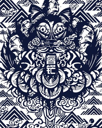 463744-个性男装T恤印花满印图案