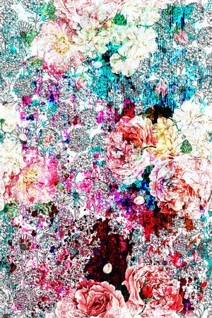 肌理 花卉印花华亿平台图片