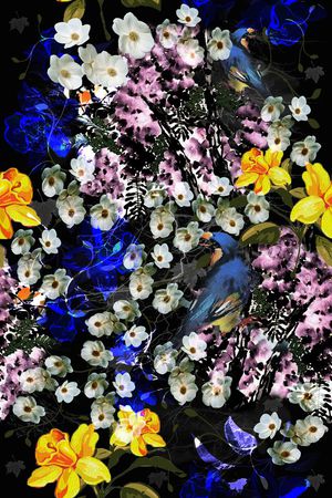 花卉印花华亿平台图片