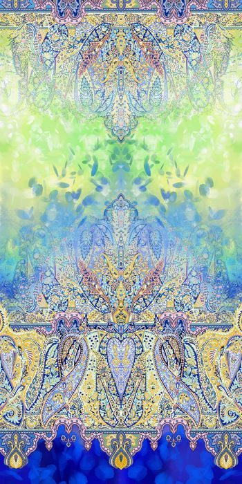 464008-手绘佩斯利火腿纹腰果民族风油画笔触