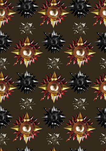 464256-男装重复盾牌组合