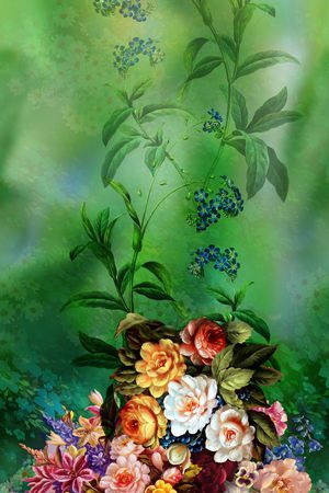 油画风格印花华亿平台图片