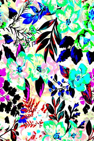 水墨水彩印花华亿平台图片