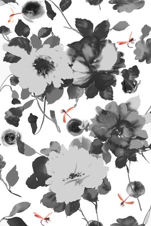 水墨印花华亿平台图片