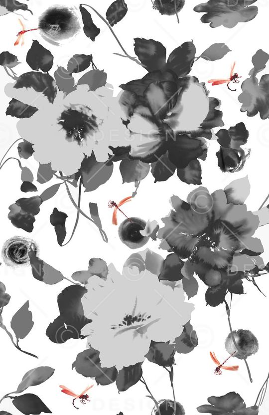 水墨印花华亿平台图片