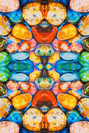 彩色雨花石抽象印花印花华亿平台图片