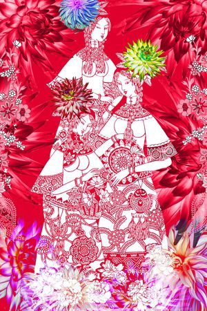 MAX-定位中国民族风印花华亿平台图片