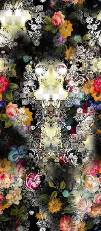 464523-困兽犹斗 几何对称 抽象花卉 曲线