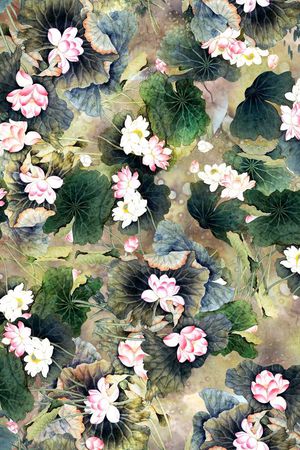 出水芙蓉印花华亿平台图片