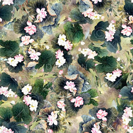 出水芙蓉印花华亿平台图片