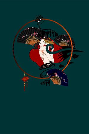 摩登女郎印花华亿平台图片