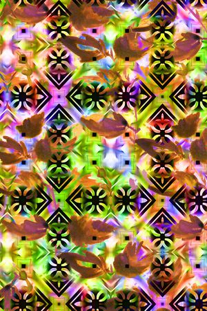 复古油画叶子印花华亿平台图片