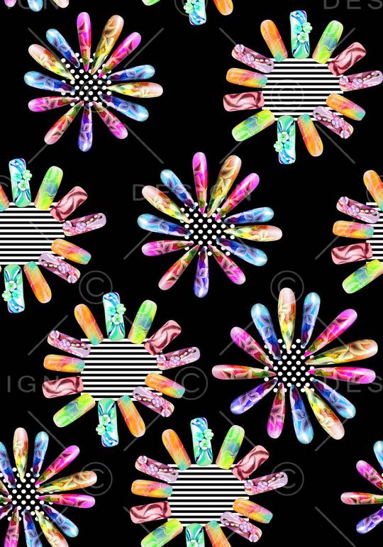 趣味指甲印花印花华亿平台图片