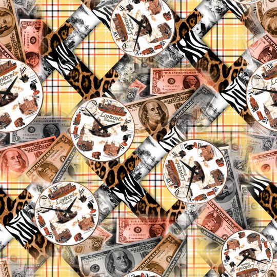 几何格子印花华亿平台图片