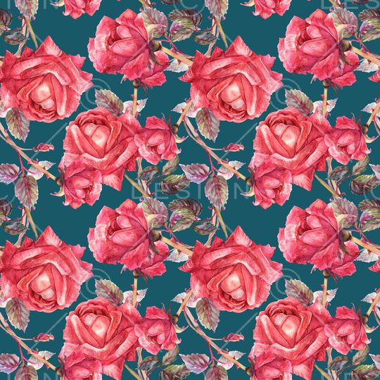 红色玫瑰花印花华亿平台图片