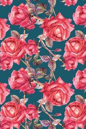 红色玫瑰花印花华亿平台图片