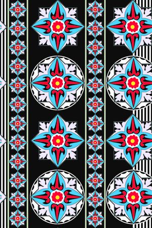 几何菱形竖条组合印花华亿平台图片