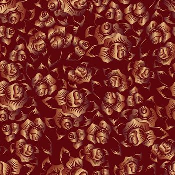 464957-花卉 中国风 金色花 贵气