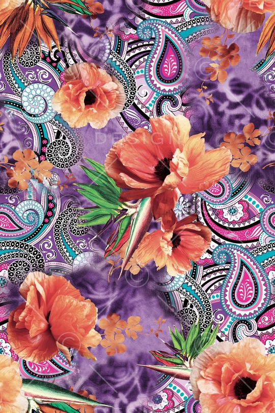 传统花纹佩斯利印花华亿平台图片